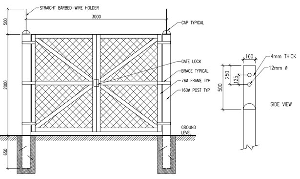 Chain Link Fence Gate Details