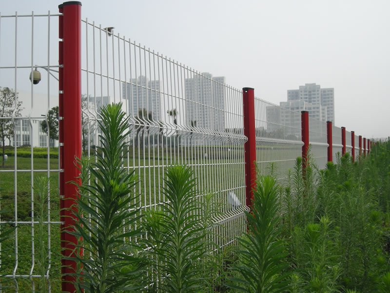 Peach Post Grid Fence